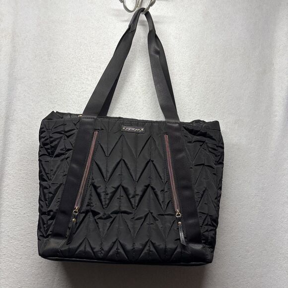 Joan & David Tote Bag 21” Diamond Quilted Weekender Travel Black - Picture 2 of 7
